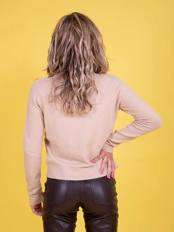 Girocollo in maglia beige