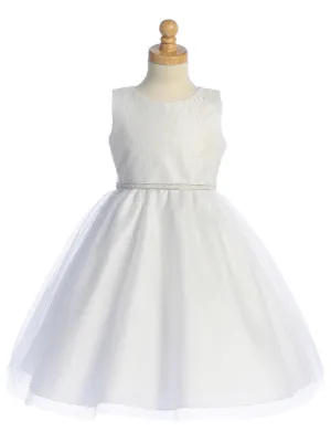Glitter Tulle Dress - White - BL258-WHT