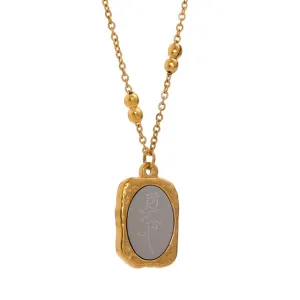 Gold and Silver Rose Pendant Necklace I Love You Rose