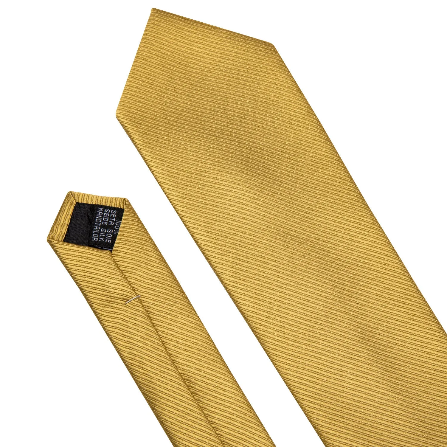 Gold Solid Tie Set Silk Tie For Men Business Gift Party Necktie Handkerchief Cravat Barry.Wang Fashion Designer Tie Set
