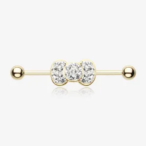 Golden Adorable Bow-Tie Sparkle Industrial Barbell
