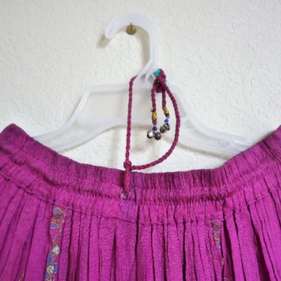 Gorgeous Full length Skirt-Hand Embroidered with silver and golden threads.