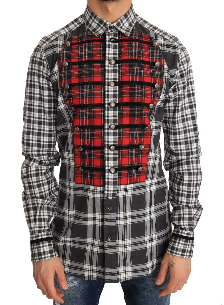 Gray Check Cotton GOLD Slim Fit Shirt