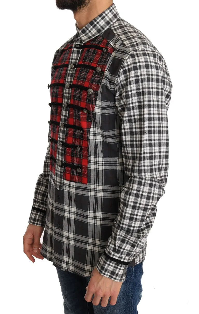 Gray Check Cotton GOLD Slim Fit Shirt