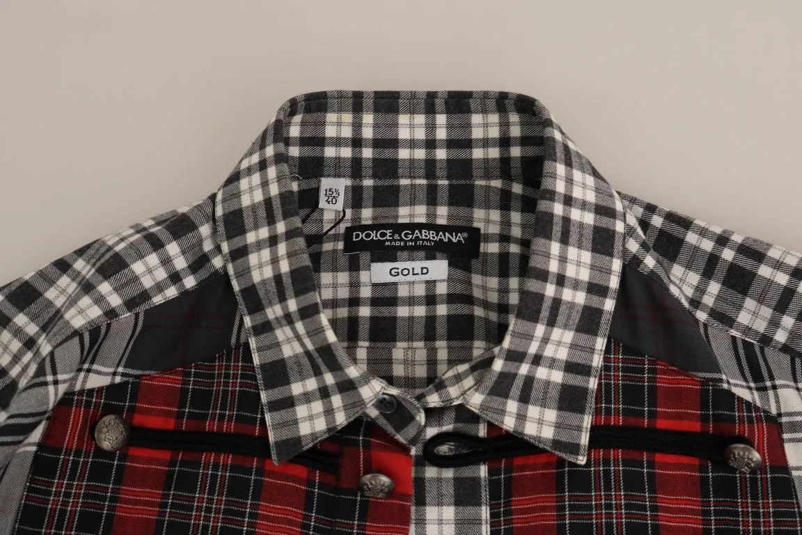 Gray Check Cotton GOLD Slim Fit Shirt