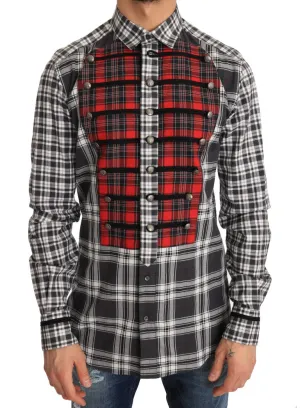 Gray Check Cotton GOLD Slim Fit Shirt