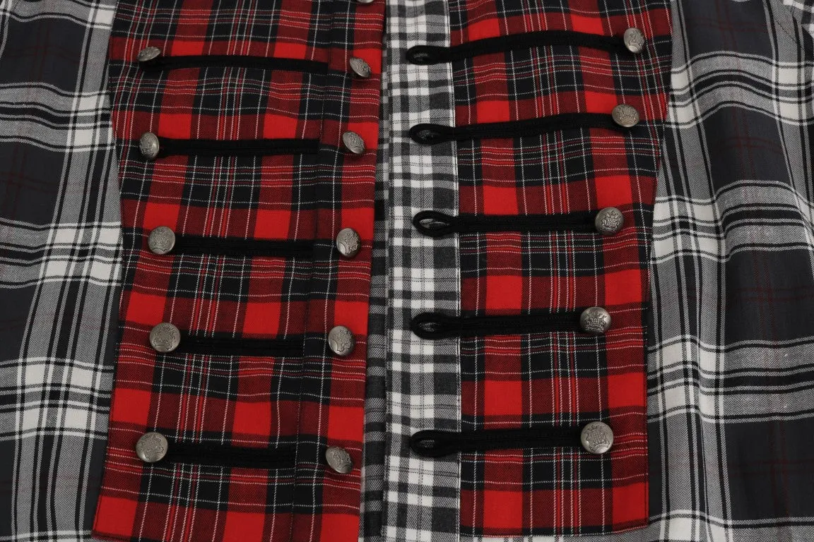 Gray Check Cotton GOLD Slim Fit Shirt