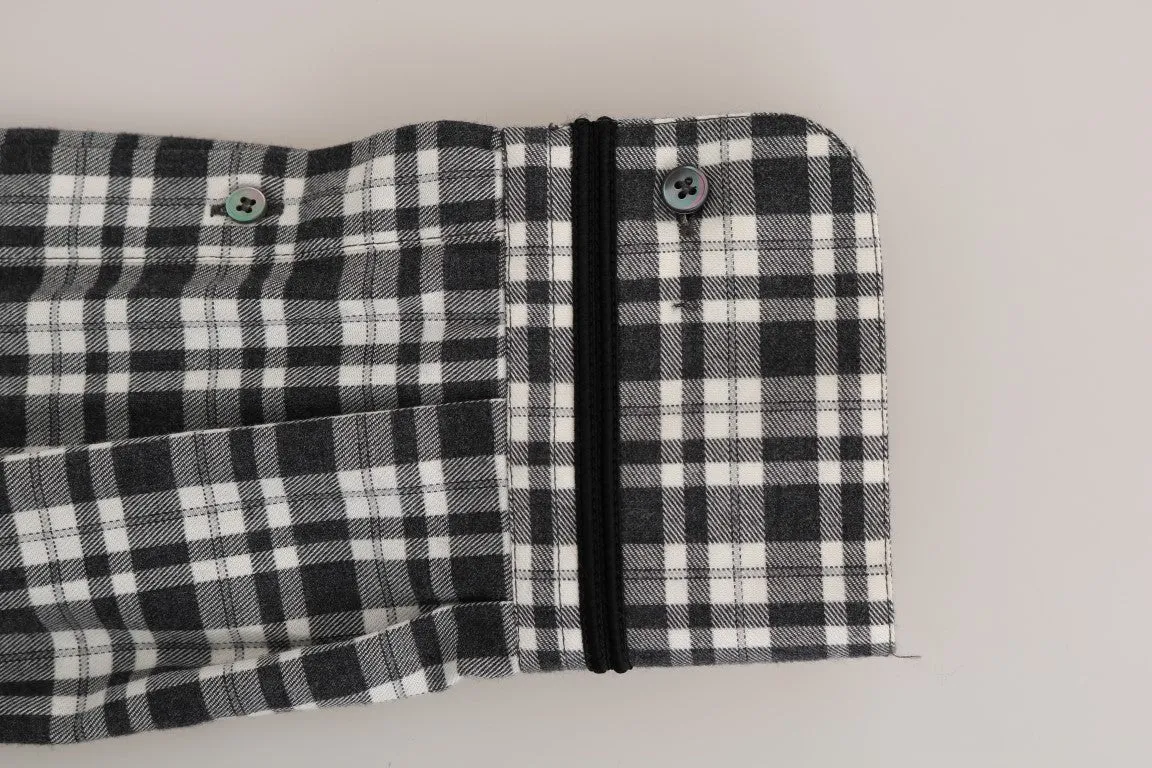 Gray Check Cotton GOLD Slim Fit Shirt