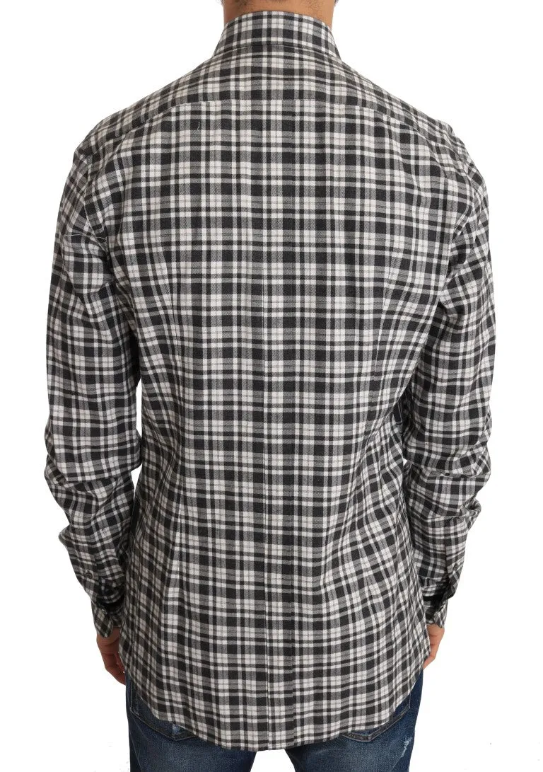 Gray Check Cotton GOLD Slim Fit Shirt