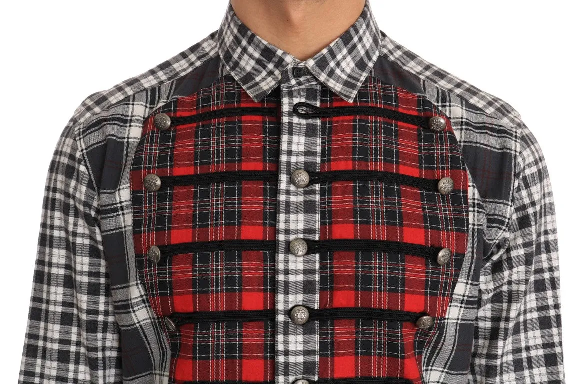 Gray Check Cotton GOLD Slim Fit Shirt