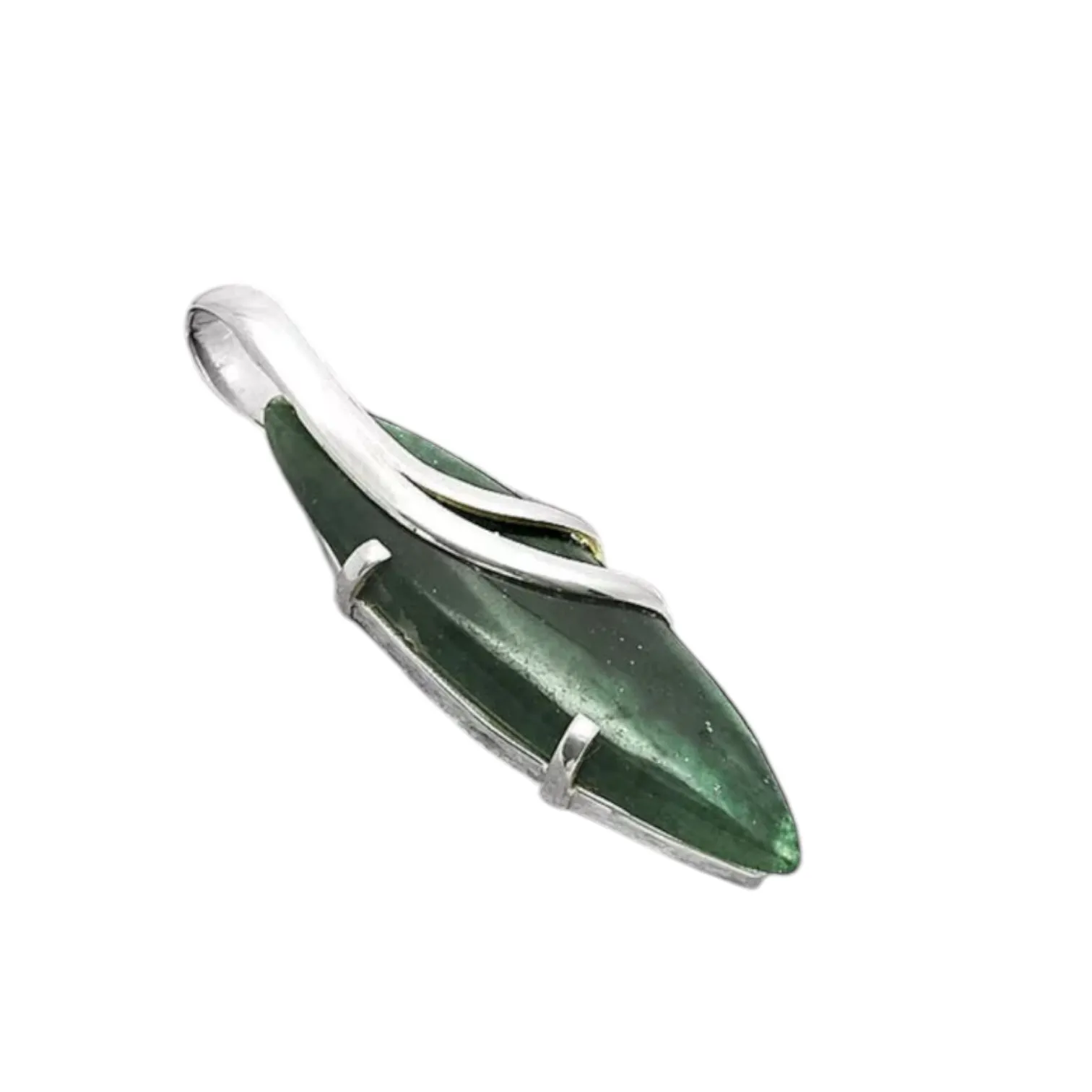 Green Aventurine Solid 925 Sterling Silver Pendant
