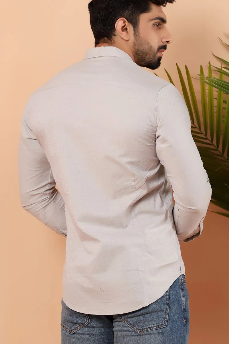 Grey Bespeckle Casual Shirt FS Slim Fit
