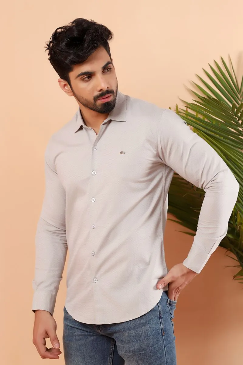 Grey Bespeckle Casual Shirt FS Slim Fit