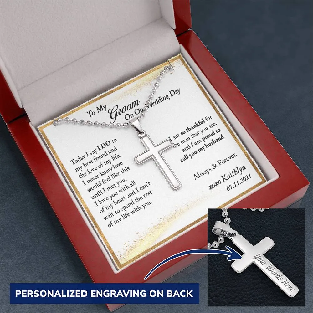Groom Gift from Bride on Wedding Day, Personalized Groom Gift from Bride, Wedding Gift for Husband, From Bride to Groom - Ball Chain