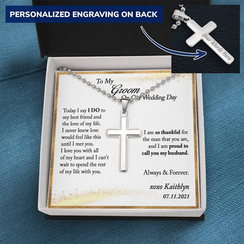 Groom Gift from Bride on Wedding Day, Personalized Groom Gift from Bride, Wedding Gift for Husband, From Bride to Groom - Ball Chain