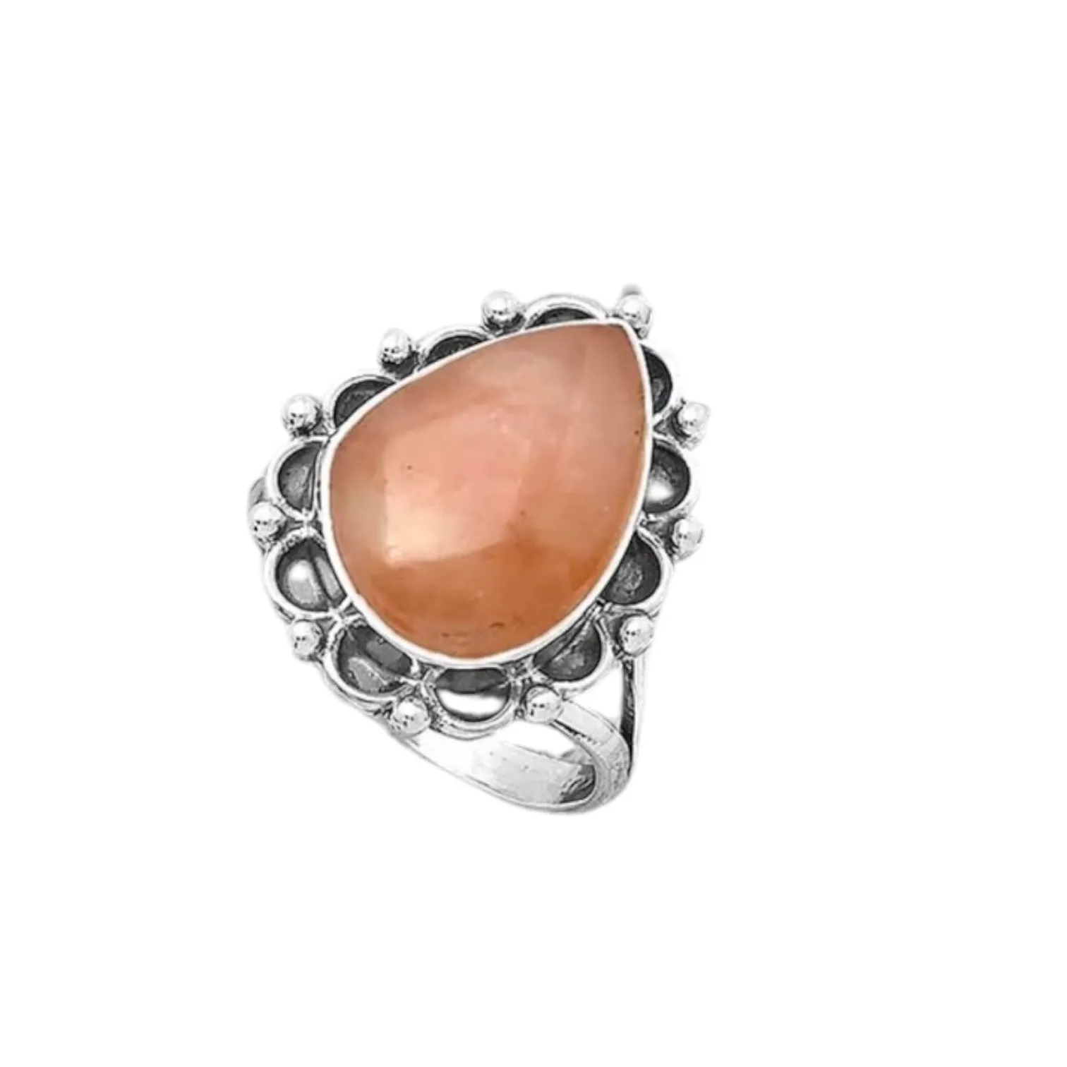 Guava Quartz Solid 925 Sterling Silver Ring 8.5