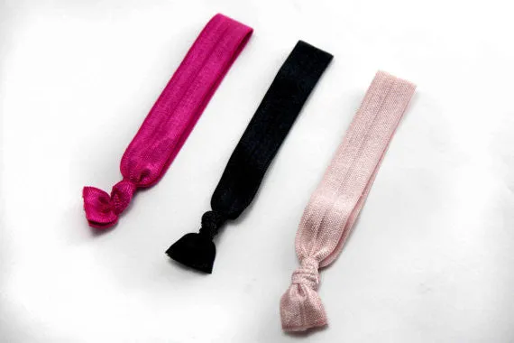 HAIR TIES - TKC - PINK AND BLACK
