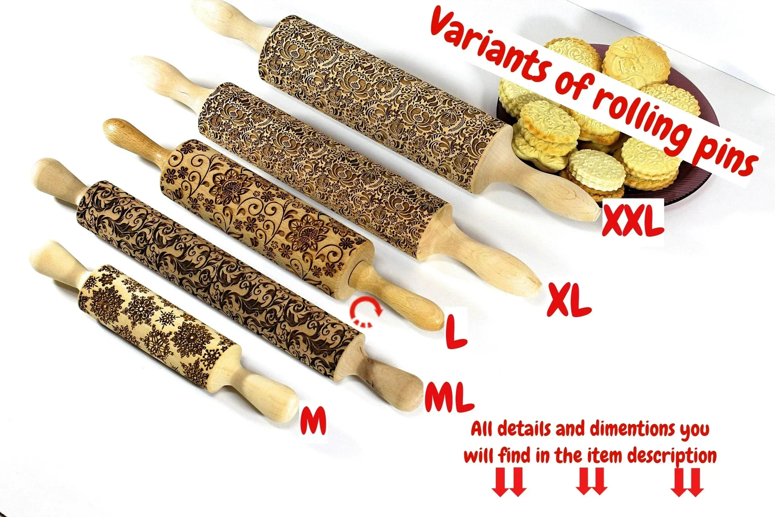 Happy Easter Rolling Pin, Embossed Rabbit Eggs Shortbread Cookies, Christmas Gift, Gingerbread Clay Stamp, Ceramic Tool Roller, Gift for Baking Enthuziast