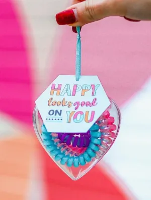 Happy Spiral Tie Ornament