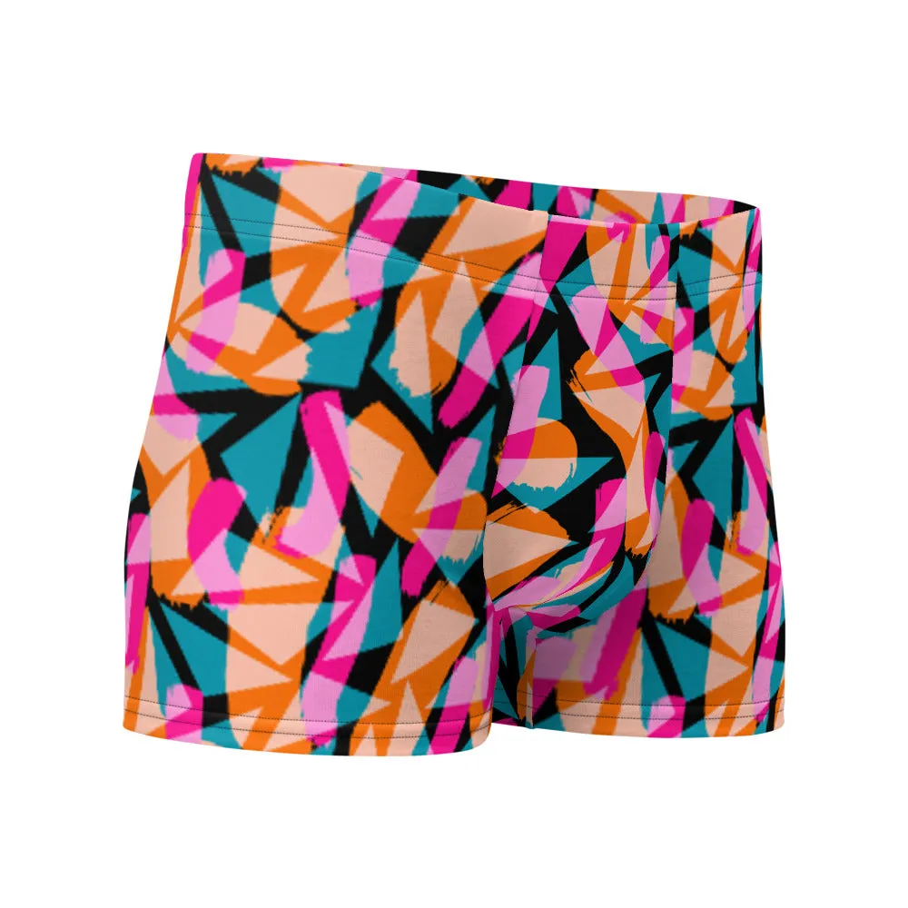 Harajuku Patterned Men's Boxer Briefs | Geometric Memphis Shadows