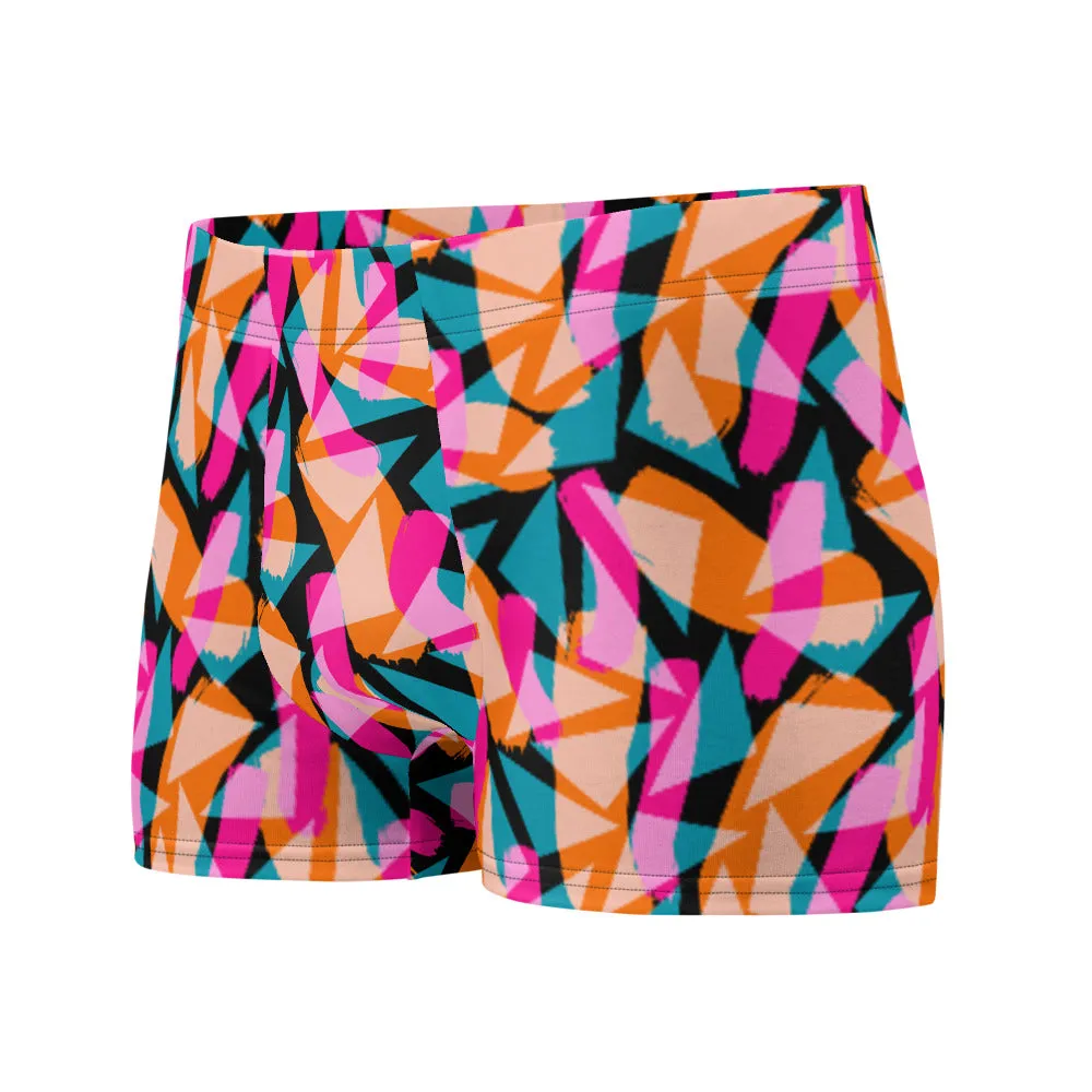Harajuku Patterned Men's Boxer Briefs | Geometric Memphis Shadows