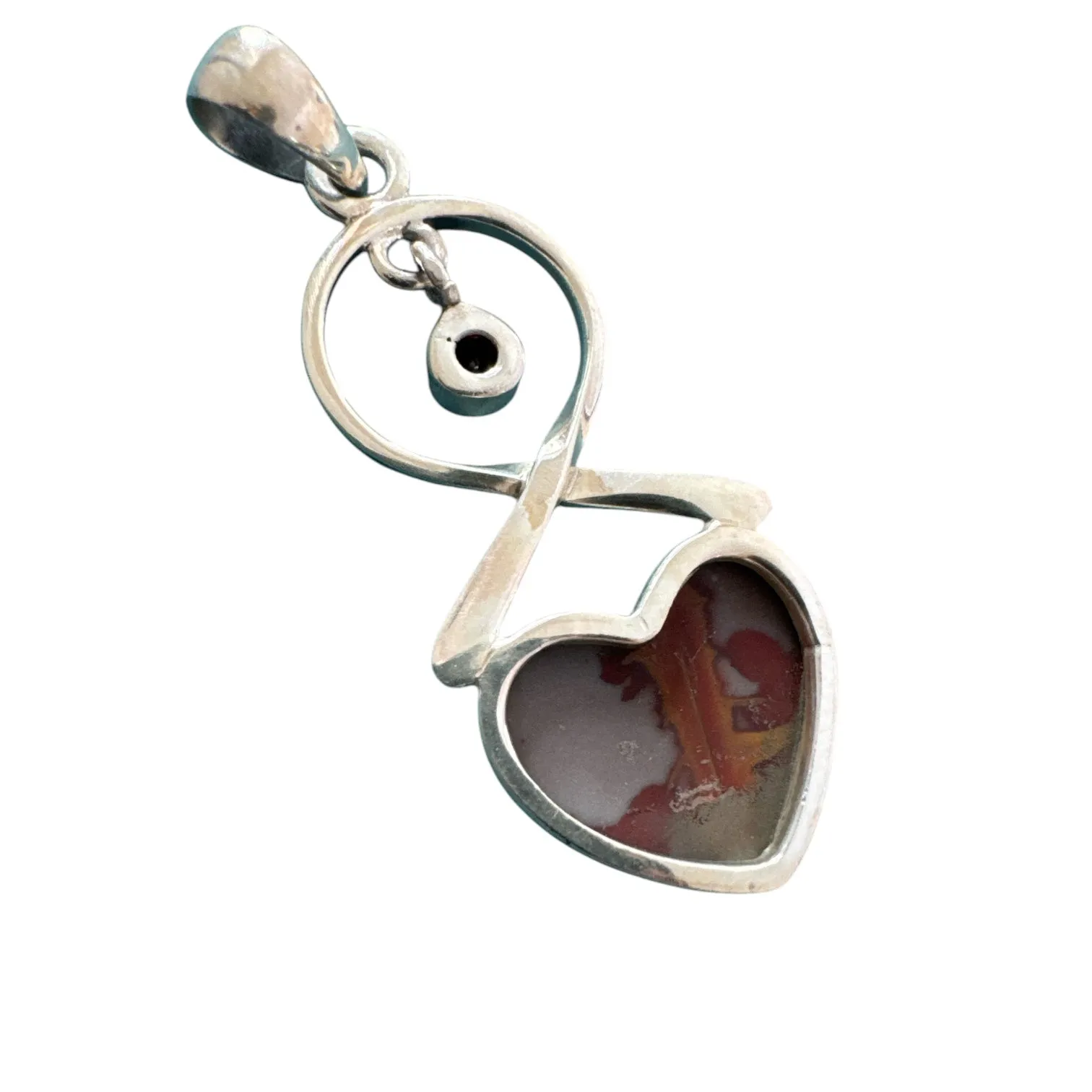 HEART Noreena Jasper Solid 925 Sterling Silver Pendant