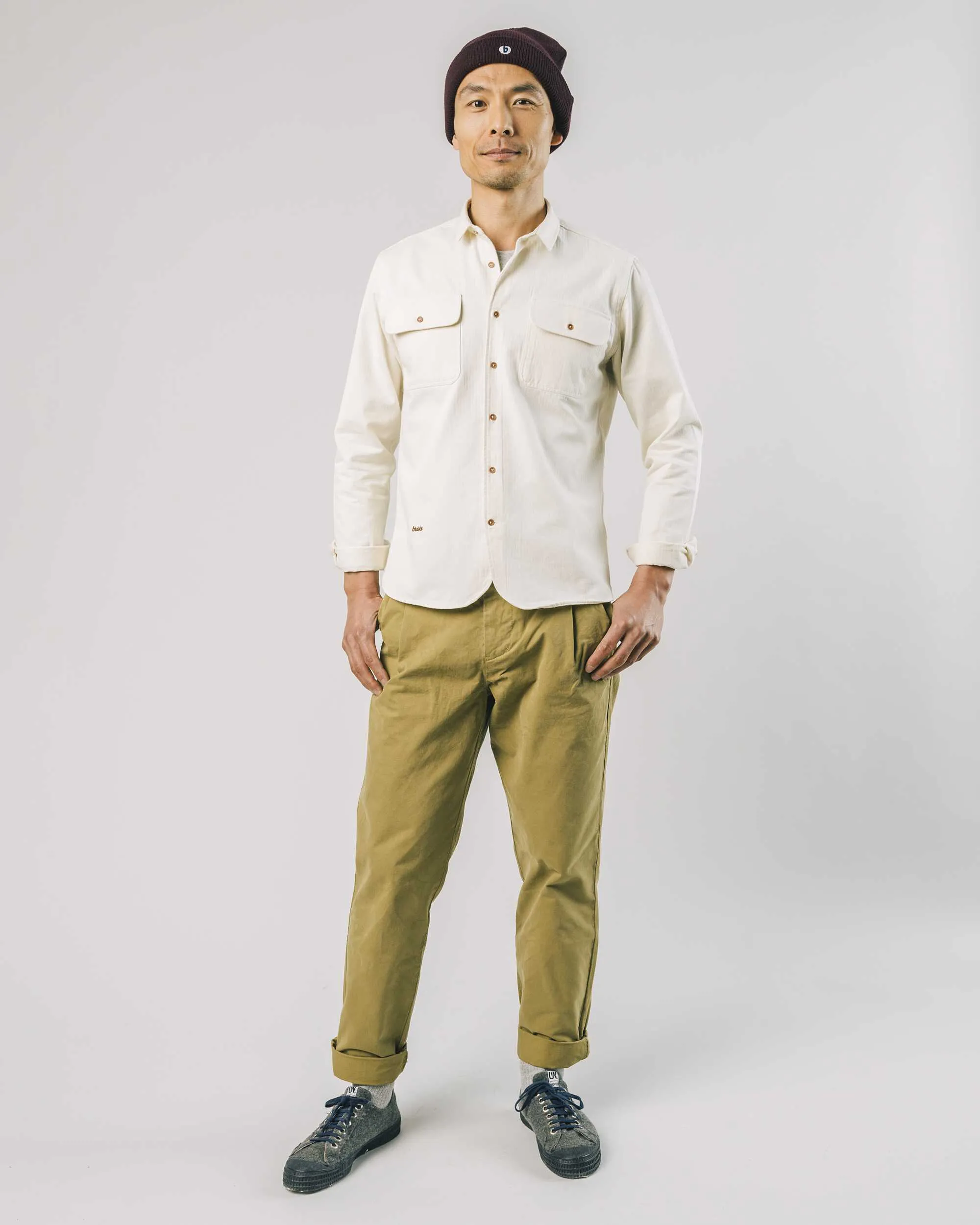 Herringbone Shirt Ecru