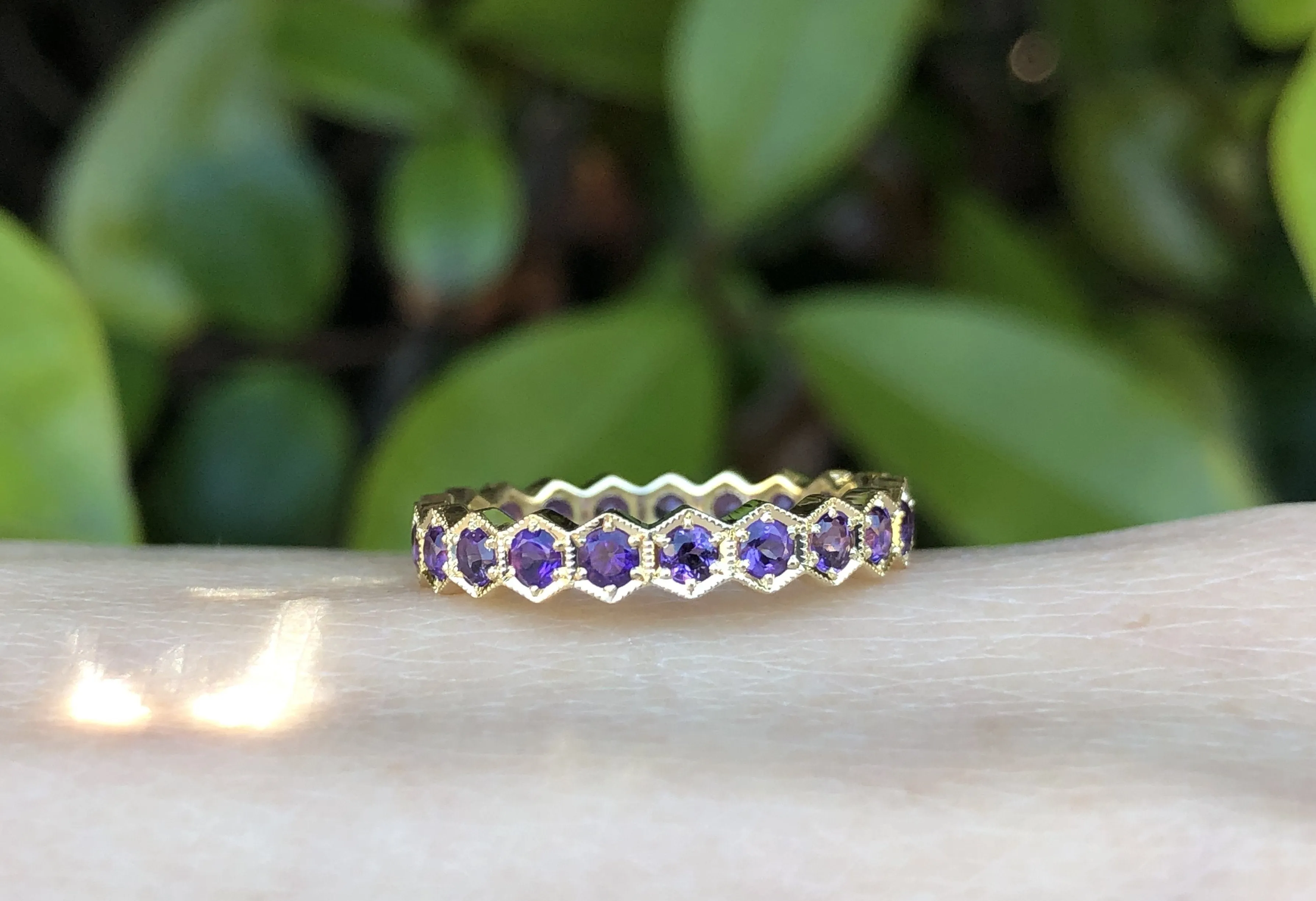 HEX BAND -AMETHYST