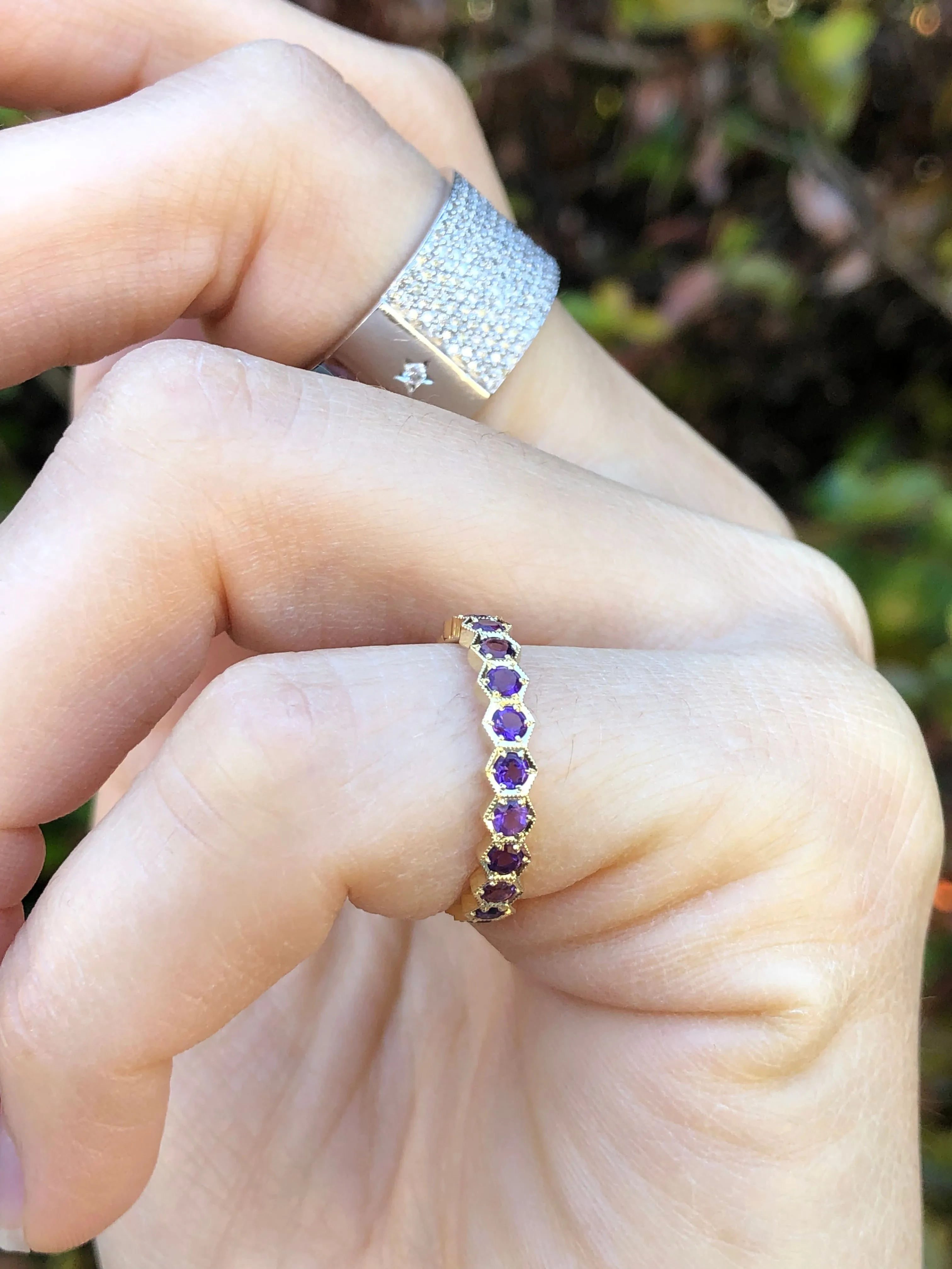 HEX BAND -AMETHYST