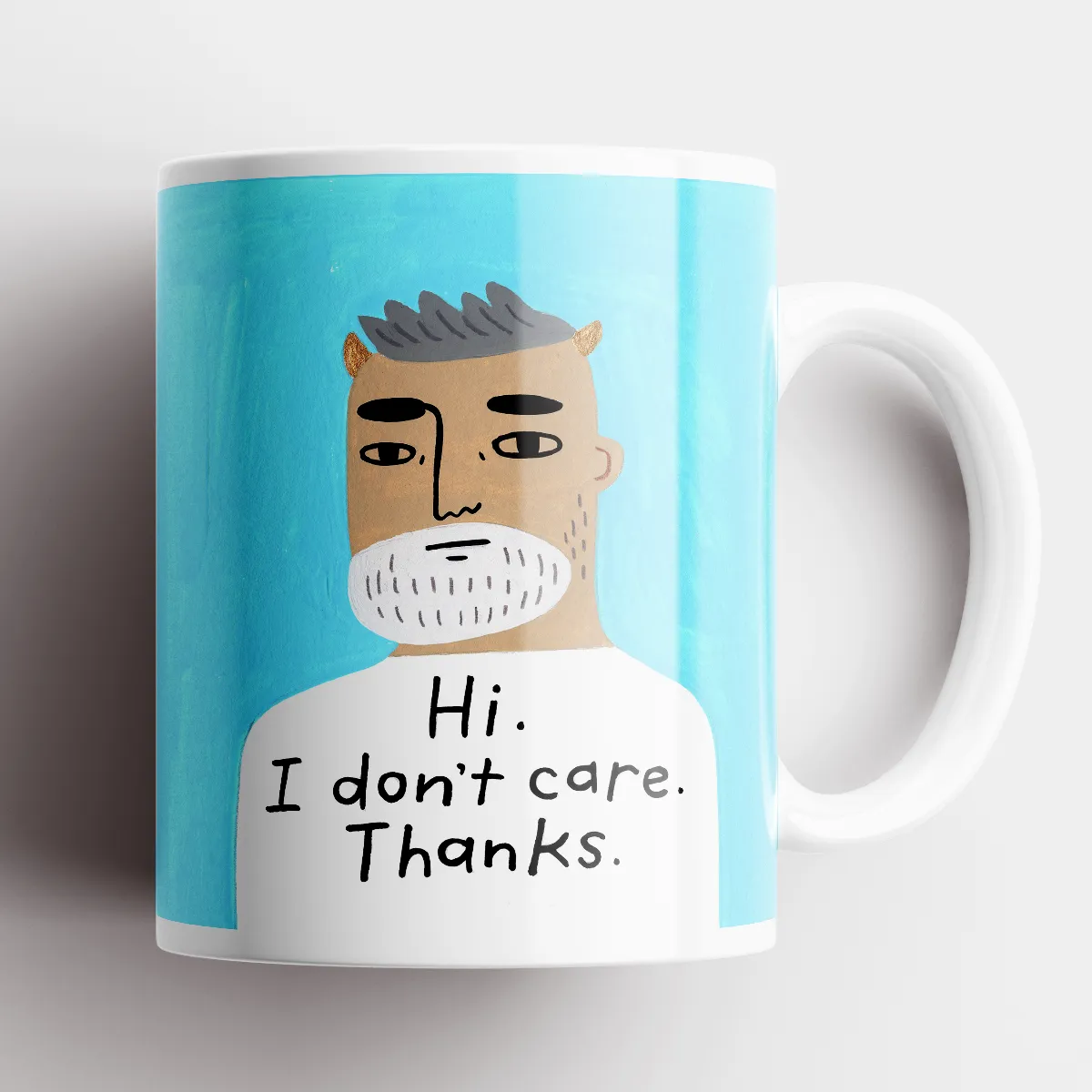 Hi I Don't Care Grumpy Bastard Mug