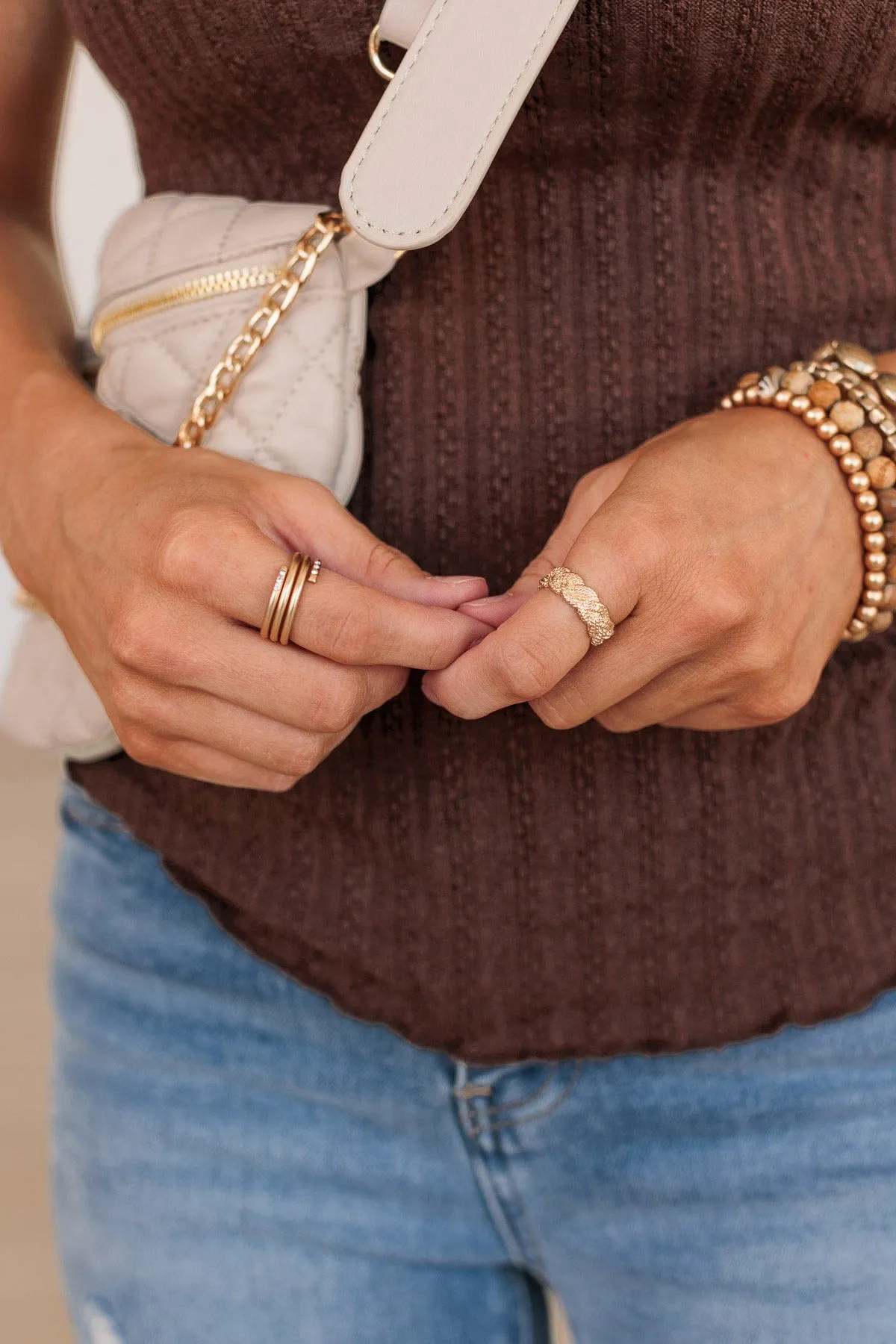 Hold Your Head High Braided Ring- Gold