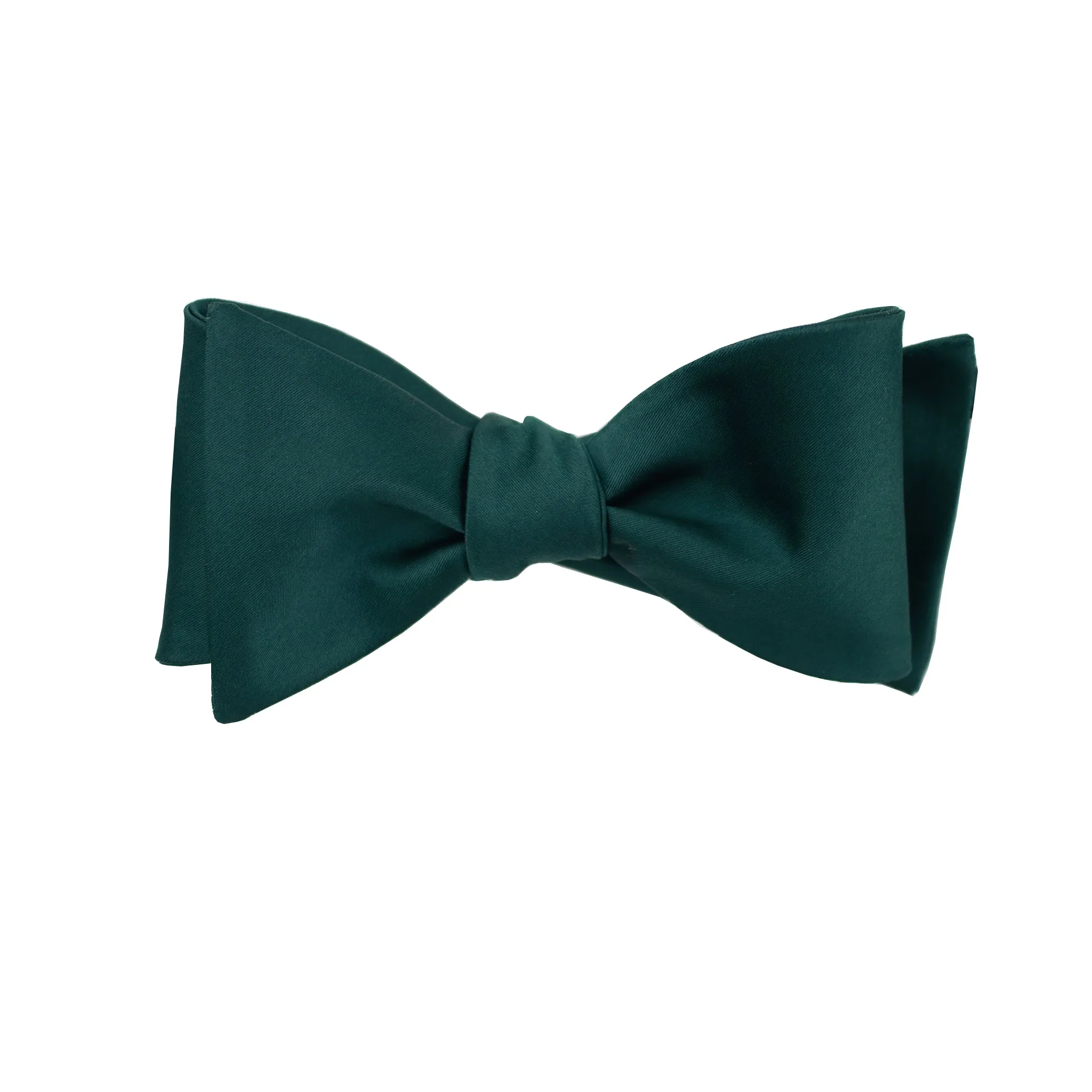 Hunter Green Satin Self Tie Bow  Tie