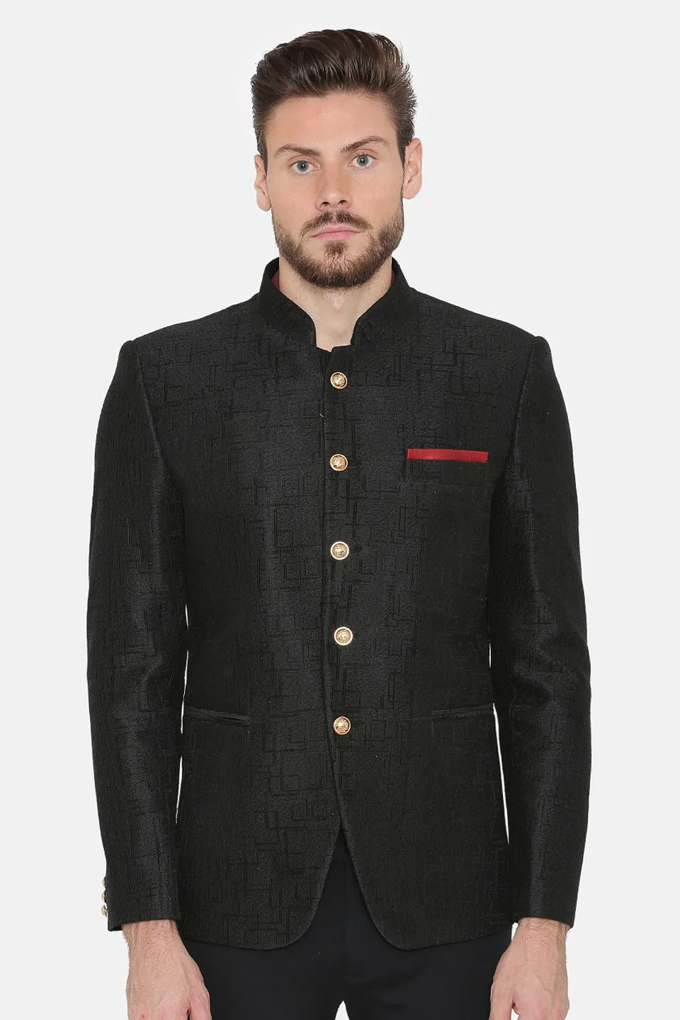 Imported Rayon Black Bandhgala