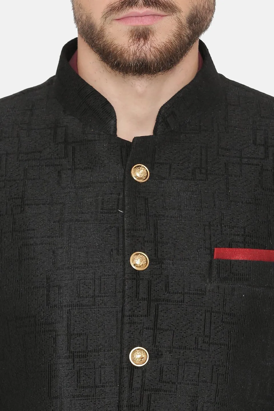 Imported Rayon Black Bandhgala