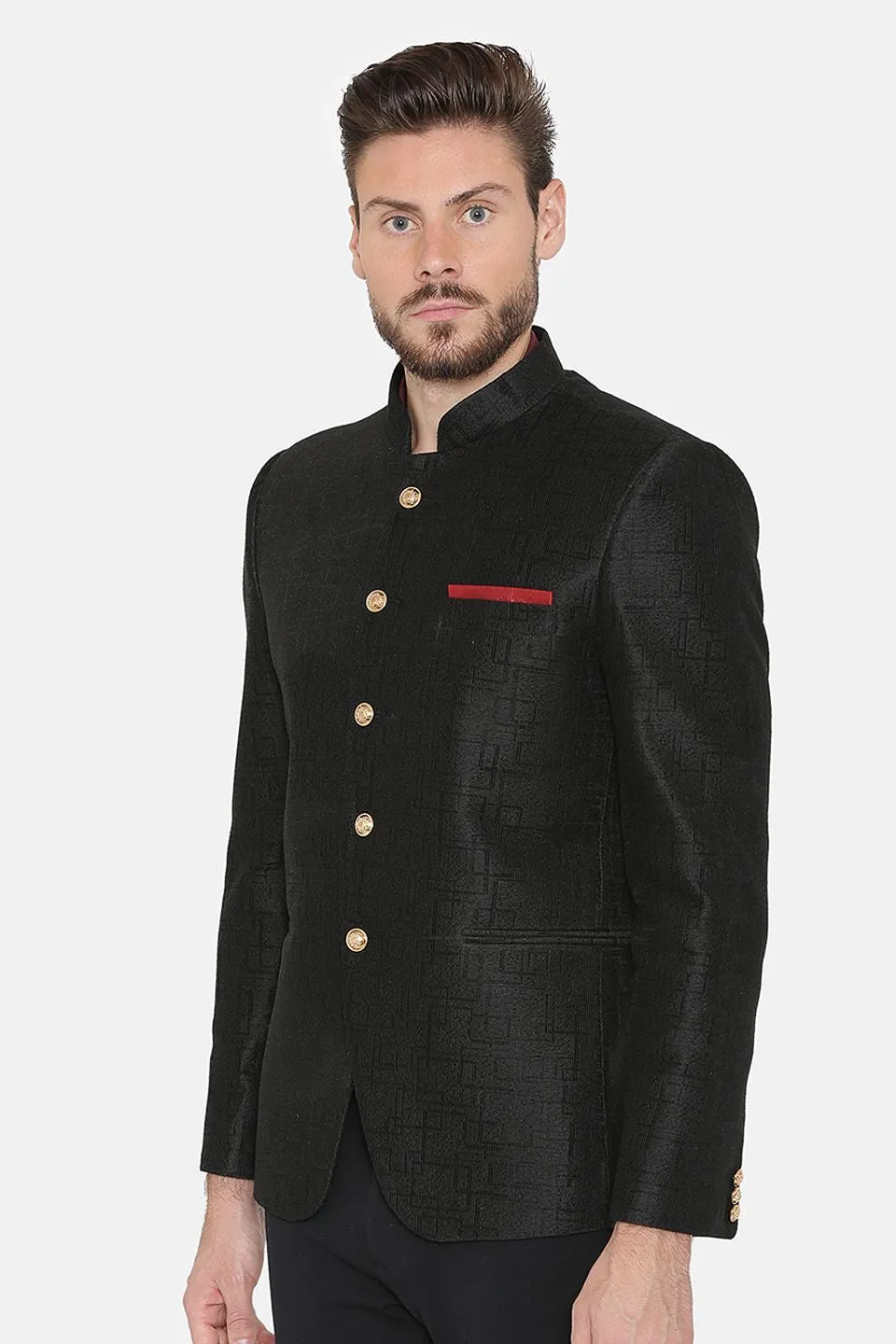 Imported Rayon Black Bandhgala