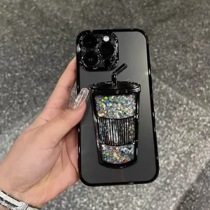 iPhone Case Quicksand Milk Tea Cup