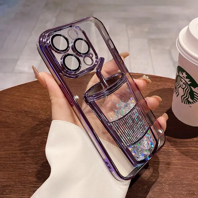iPhone Case Quicksand Milk Tea Cup