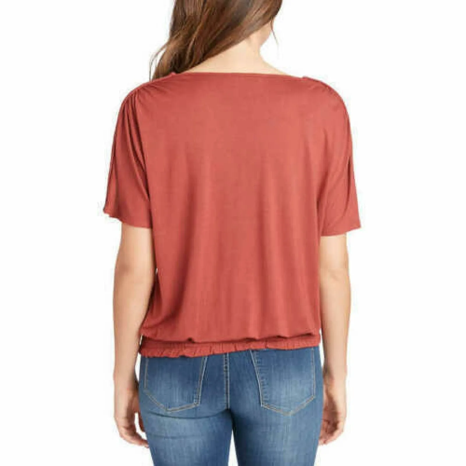 Jessica Simpson Women's Esther Ruched Bottom Short Sleeve T-Shirt