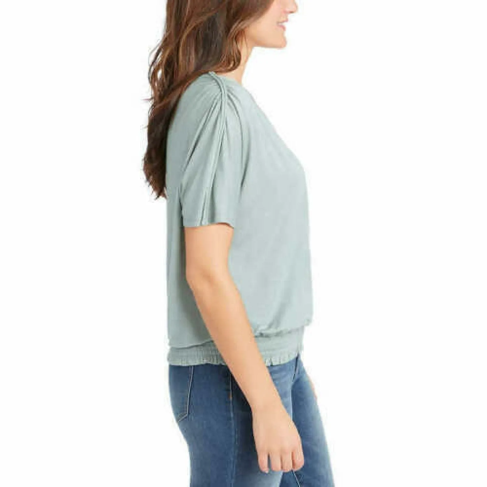 Jessica Simpson Women's Esther Ruched Bottom Short Sleeve T-Shirt