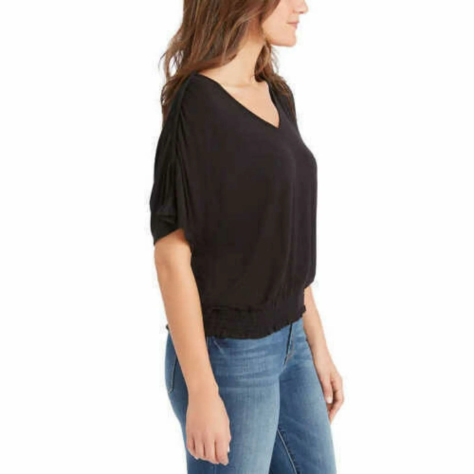 Jessica Simpson Women's Esther Ruched Bottom Short Sleeve T-Shirt