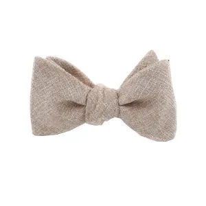 Khaki Twill Self Tie Bow Tie