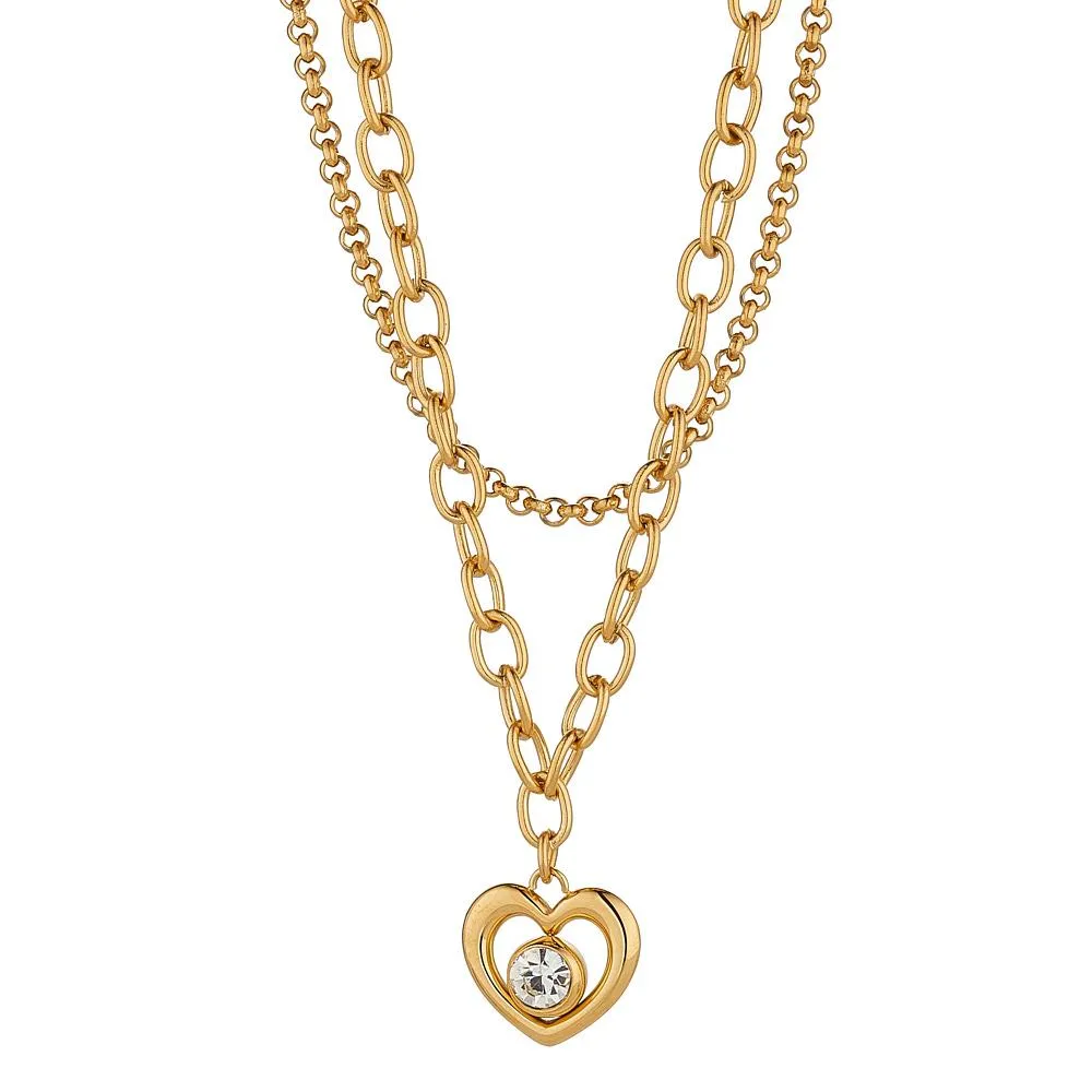 Knight and Day Layered Heart Necklace P461NDD