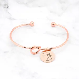 Knot Handwriting Bracelet - Rose Gold