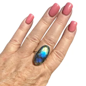 Labradorite Solid 925 Sterling Silver Ring 9