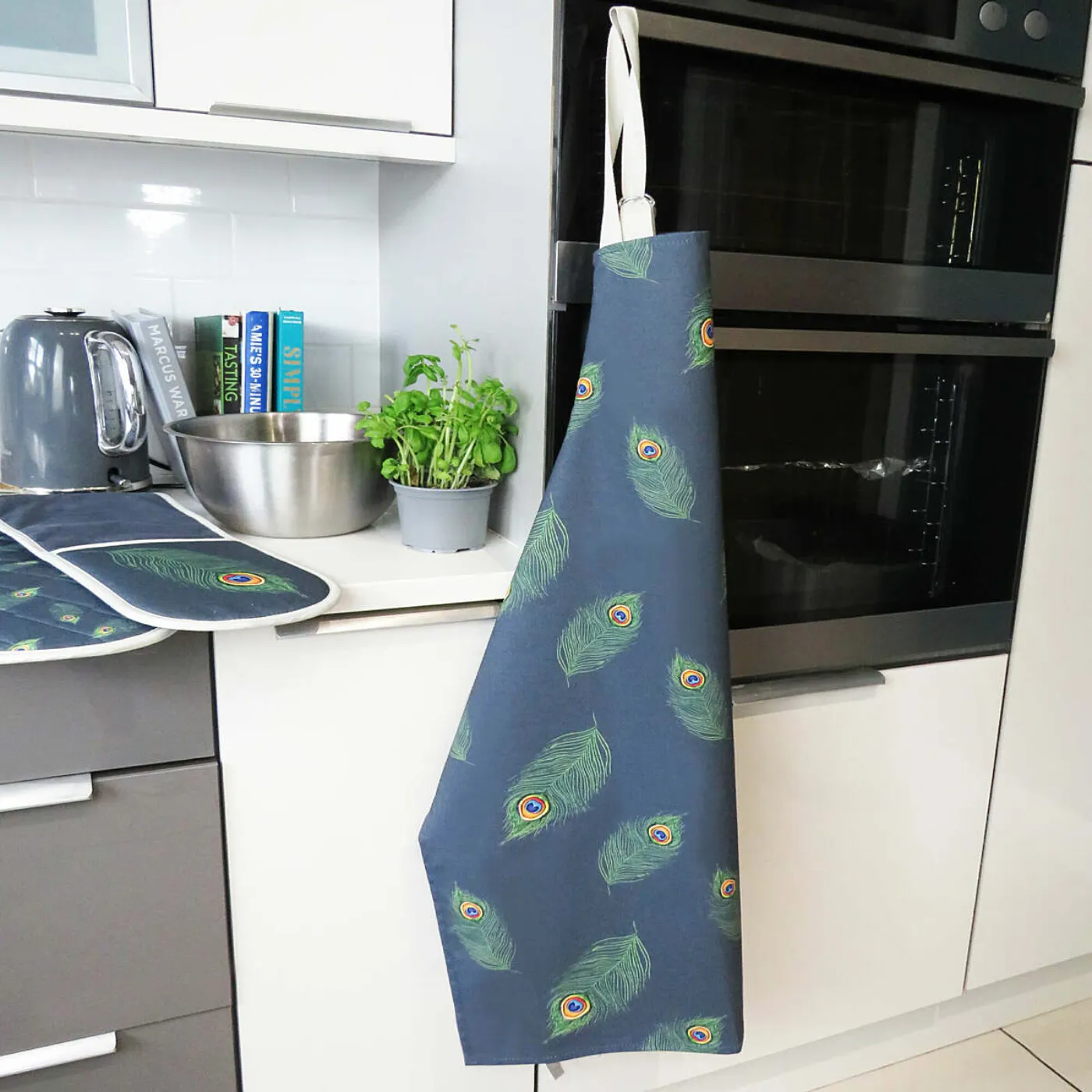Lamont Peacock Feather Cotton Apron
