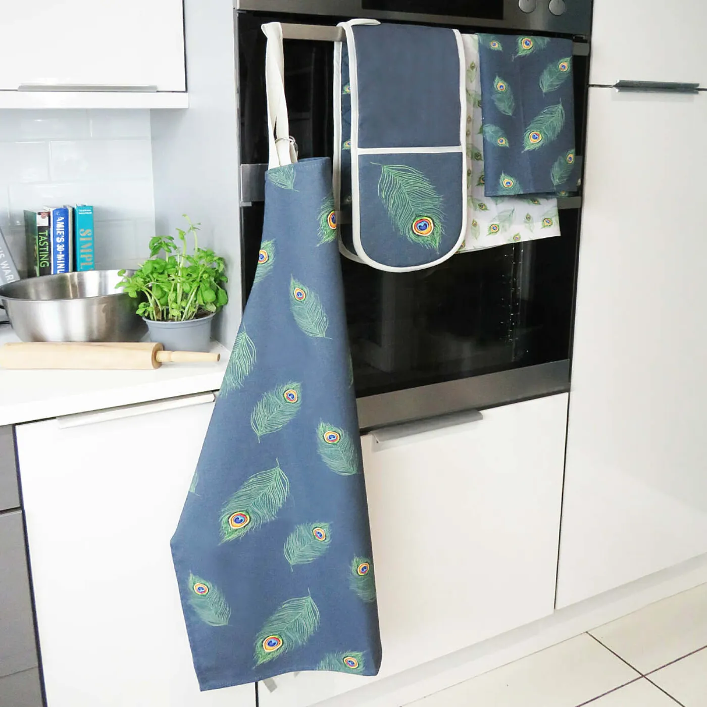 Lamont Peacock Feather Cotton Apron