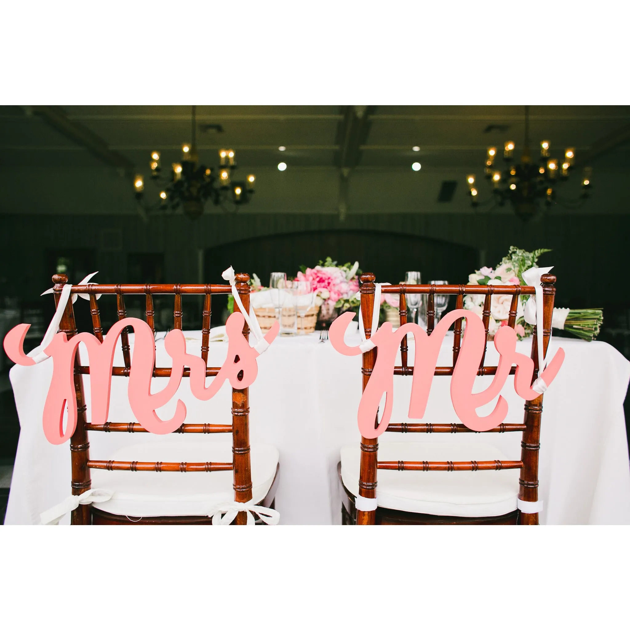Large Mr & Mrs Chair Signs