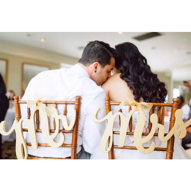 Large Mr & Mrs Chair Signs