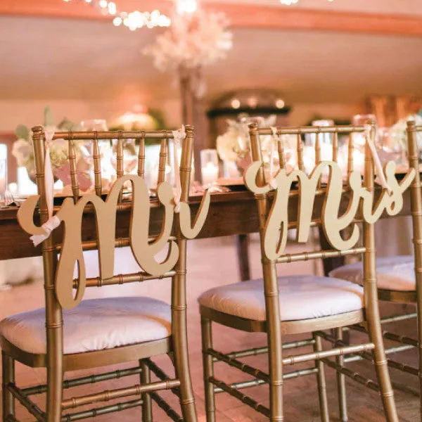 Large Mr & Mrs Chair Signs