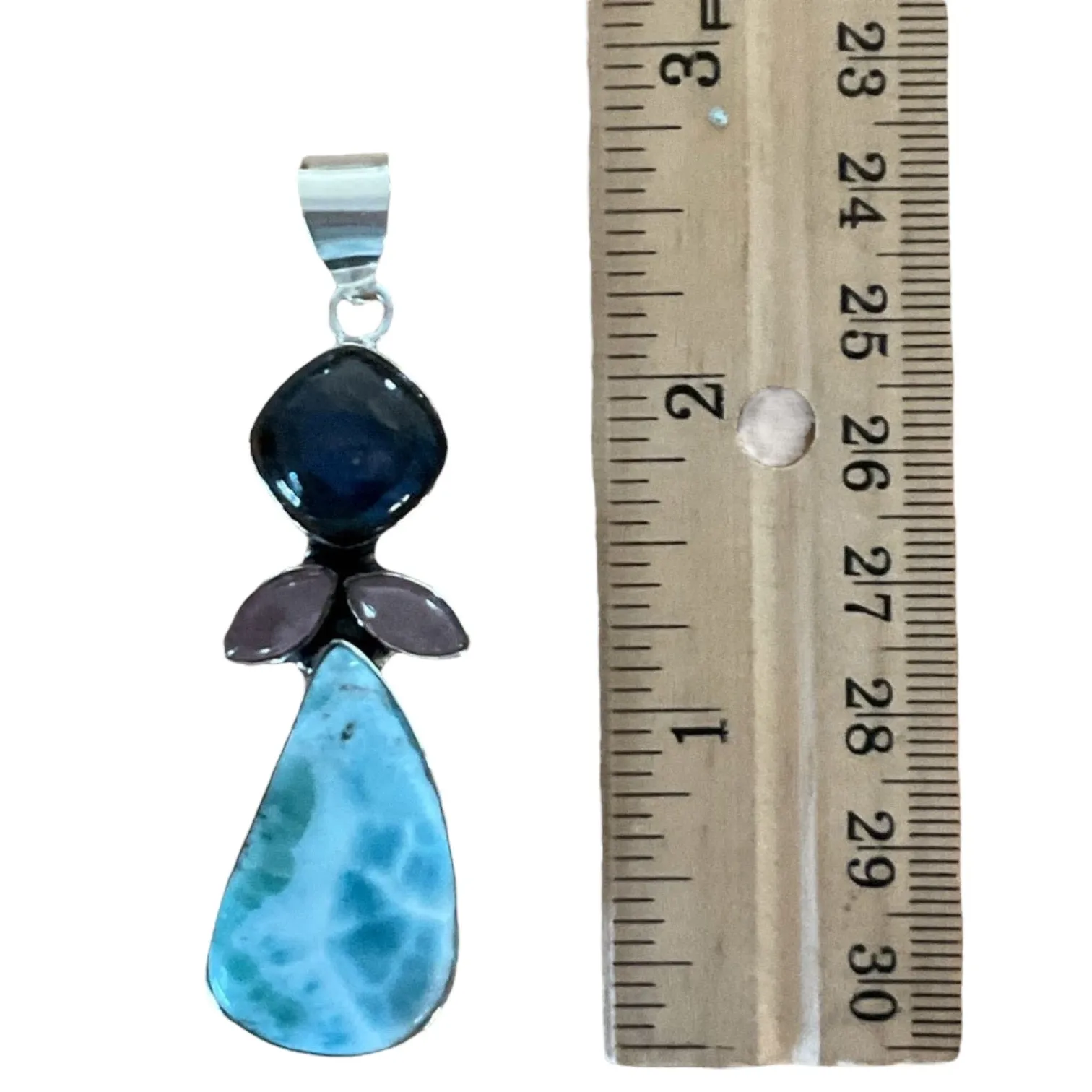 Larimar Solid 925 Sterling Silver Pendant